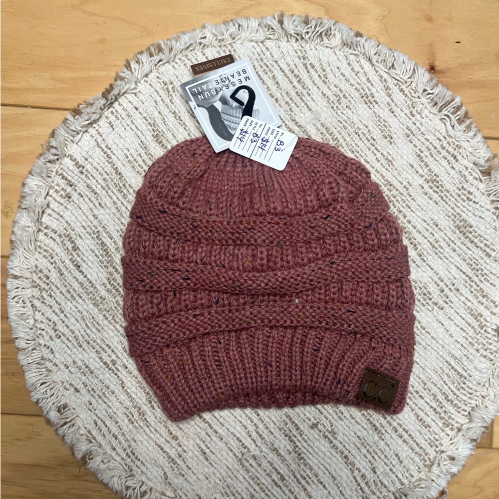 C.C Women's Knit Beanie in Dusty Rose